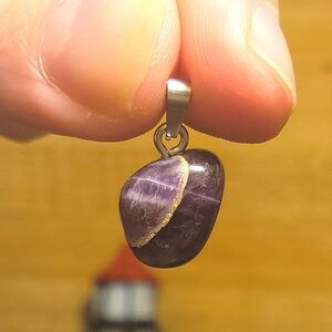 Natural Dreamy Amethyst Polished Crystal Pendant 11.80ctw Roughly .6" Charm